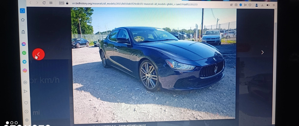 Maserati Ghibli cena 129000 przebieg: 104000, rok produkcji 2015 z Augustów małe 742